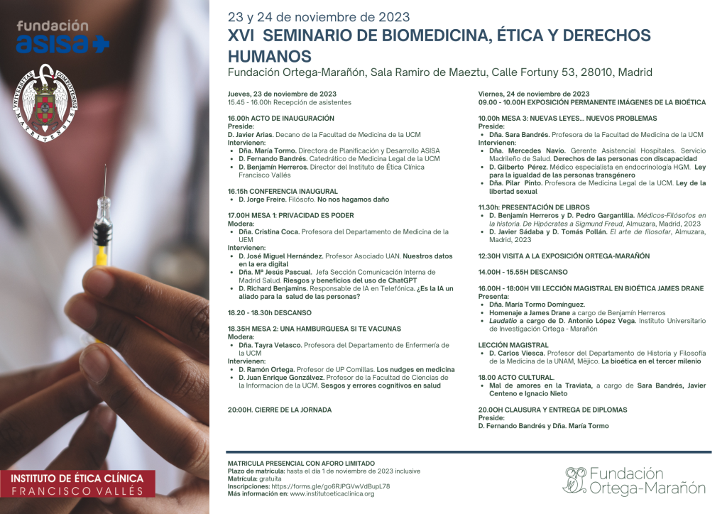 XVI Seminario de Biomedicina, Ética y Derechos Humanos